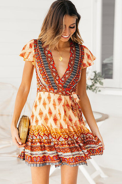 Forever Your Muse Boho Print Mini Dress
