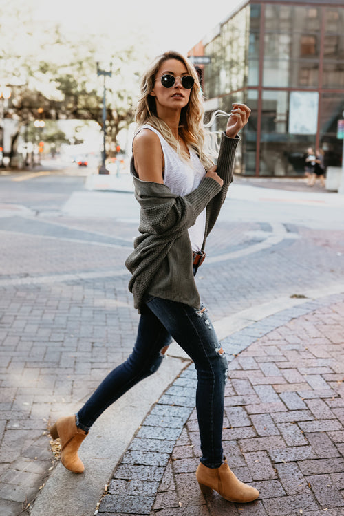 Cozy Charmer Bat-wing Sleeve Sweater Cardigan