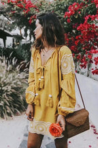 Lullaby Vintage Embroidery Mini Dress