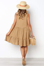 Golden Glow and Smiles Dot A-line Mini Dress
