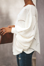 Petal Bat-wing Sleeve Oversized Knit Sweater