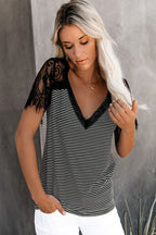 Heart Of Joy Lace Short Sleeve Top
