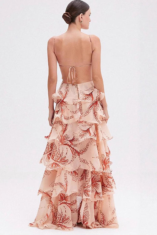 Let There Be Love Story Butterfly Print Maxi Dress